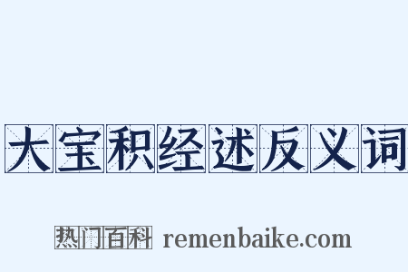 大宝积经述反义词是什么意思的图片